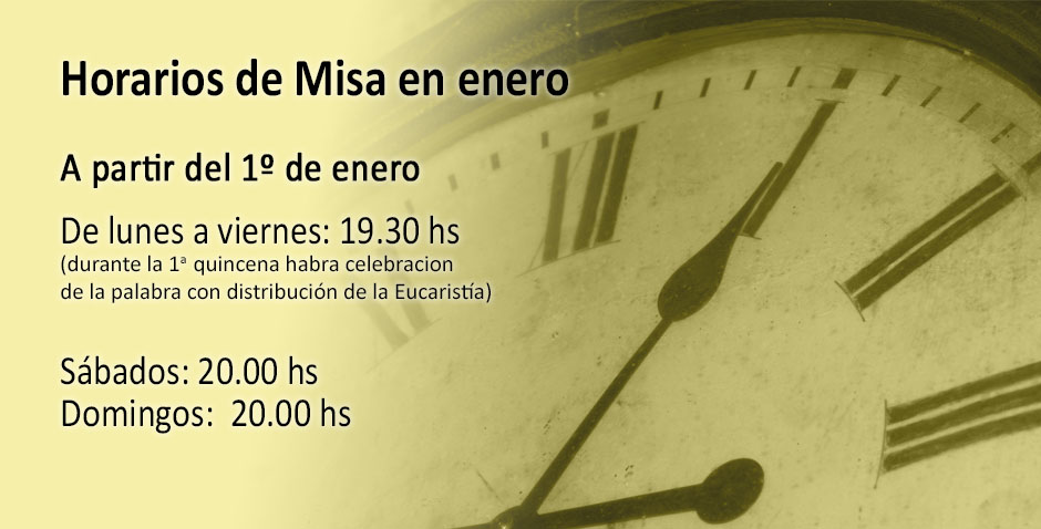 Horarios de misa en enero